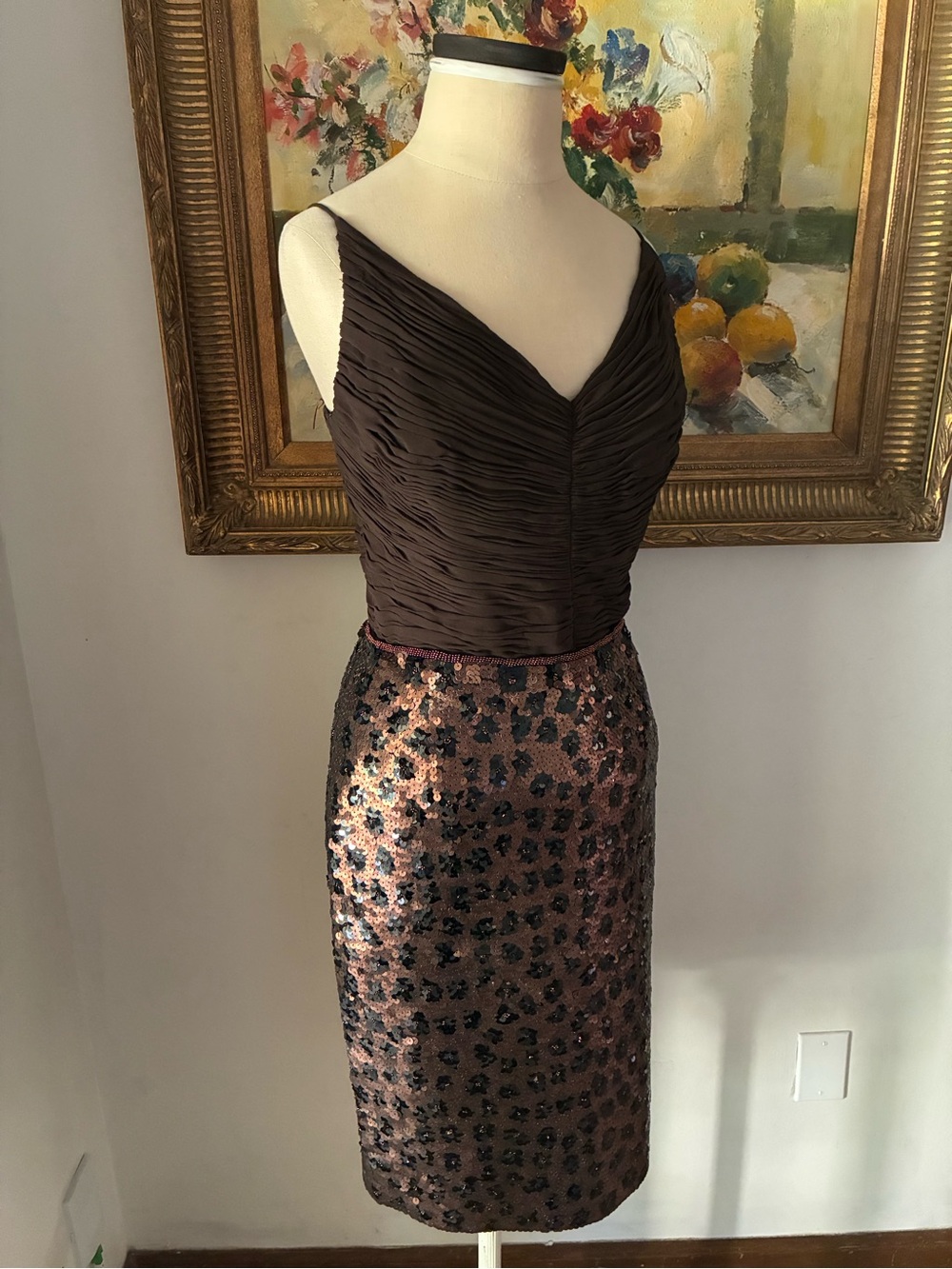 Vintage 90s Sequin Pencil Skirt Glam Chic Size 2
